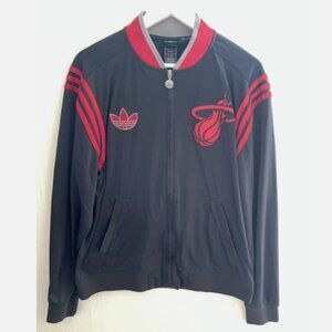 ADIDAS Miami Heat NBA Ltd Edition Full Zip Track Jacket Black/Red Embroidered L